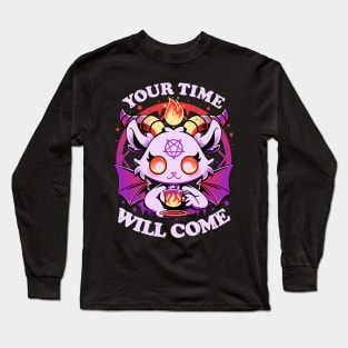 Teatime in Hell - Cute Baphomet Demon Long Sleeve T-Shirt